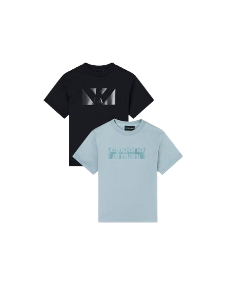 PACK 2 T-SHIRT IN JERSEY ASV EB001212 AF16162 MB319 ARMANI JUNIOR 