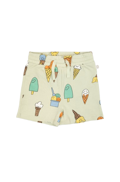 Pantaloncino verde con stampa