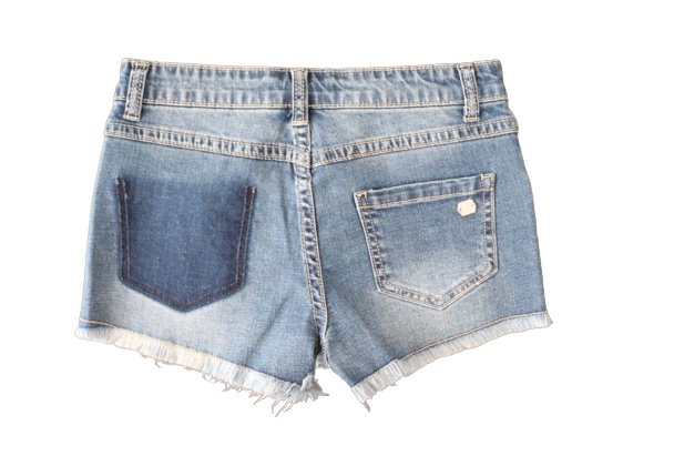 Short denim effetto delave