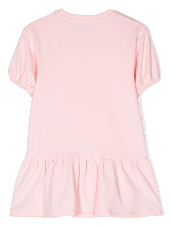 Vestito rosa per bambina con Teddy Bear e logo