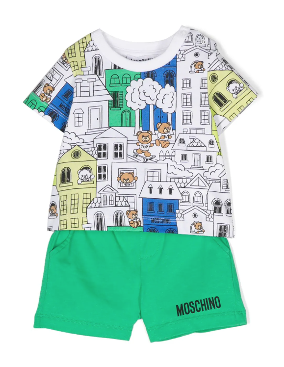 Completo multicolor per neonato MUG013 LAB89 30321 MOSCHINO 