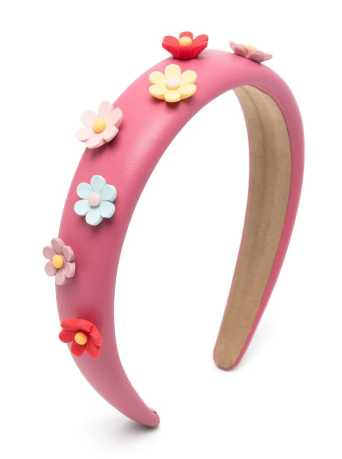 Cerchietto tessuto spalmato con fiori