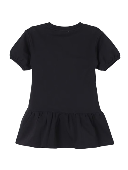 Vestito nero  per bambina con Teddy Bear e logo