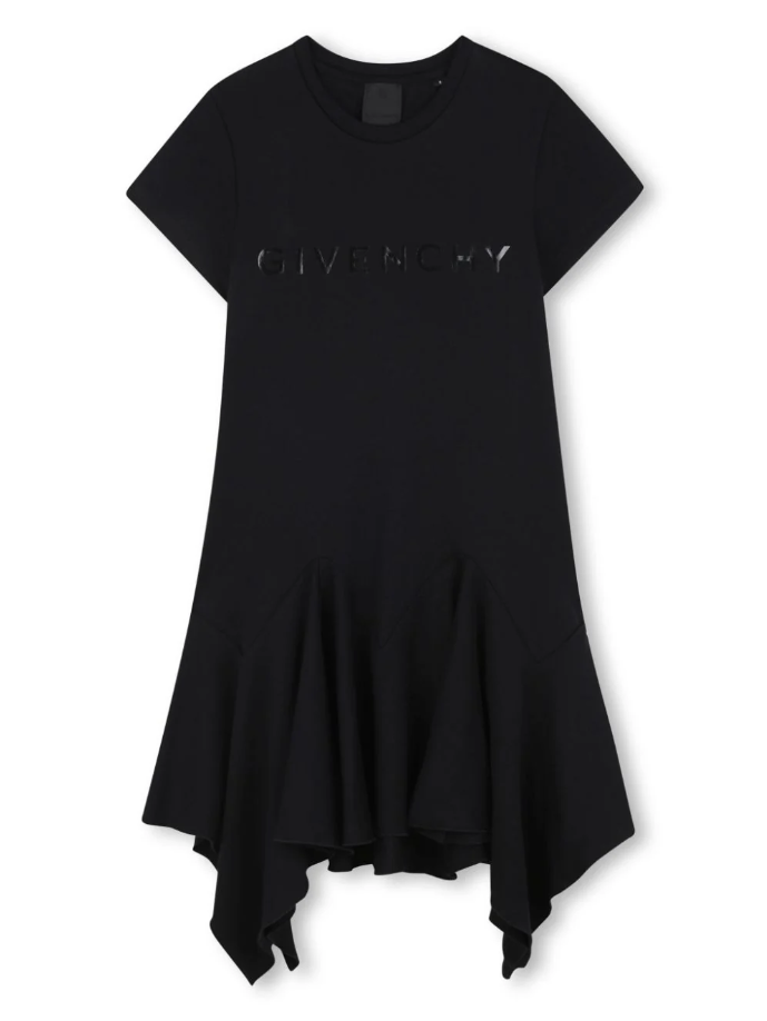 Vestito nero per bambina con logo