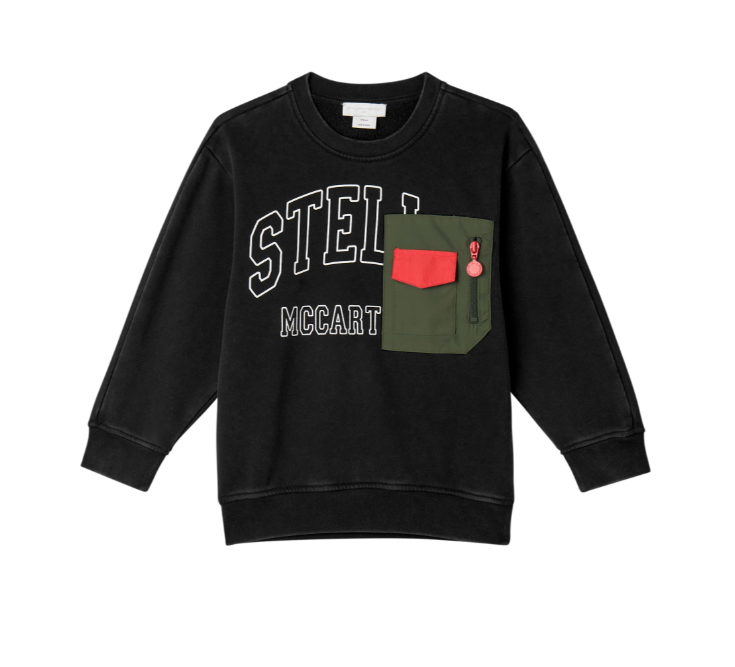 Felpa nera per bambini TX4R70 Z3059 961 STELLA McCARTNEY 
