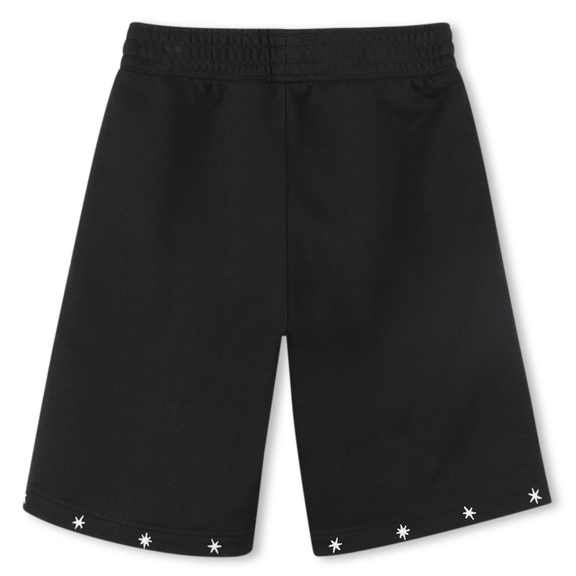 Shorts neri per bambino con logo e stelle