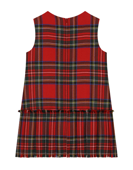 Abito smanicato tartan