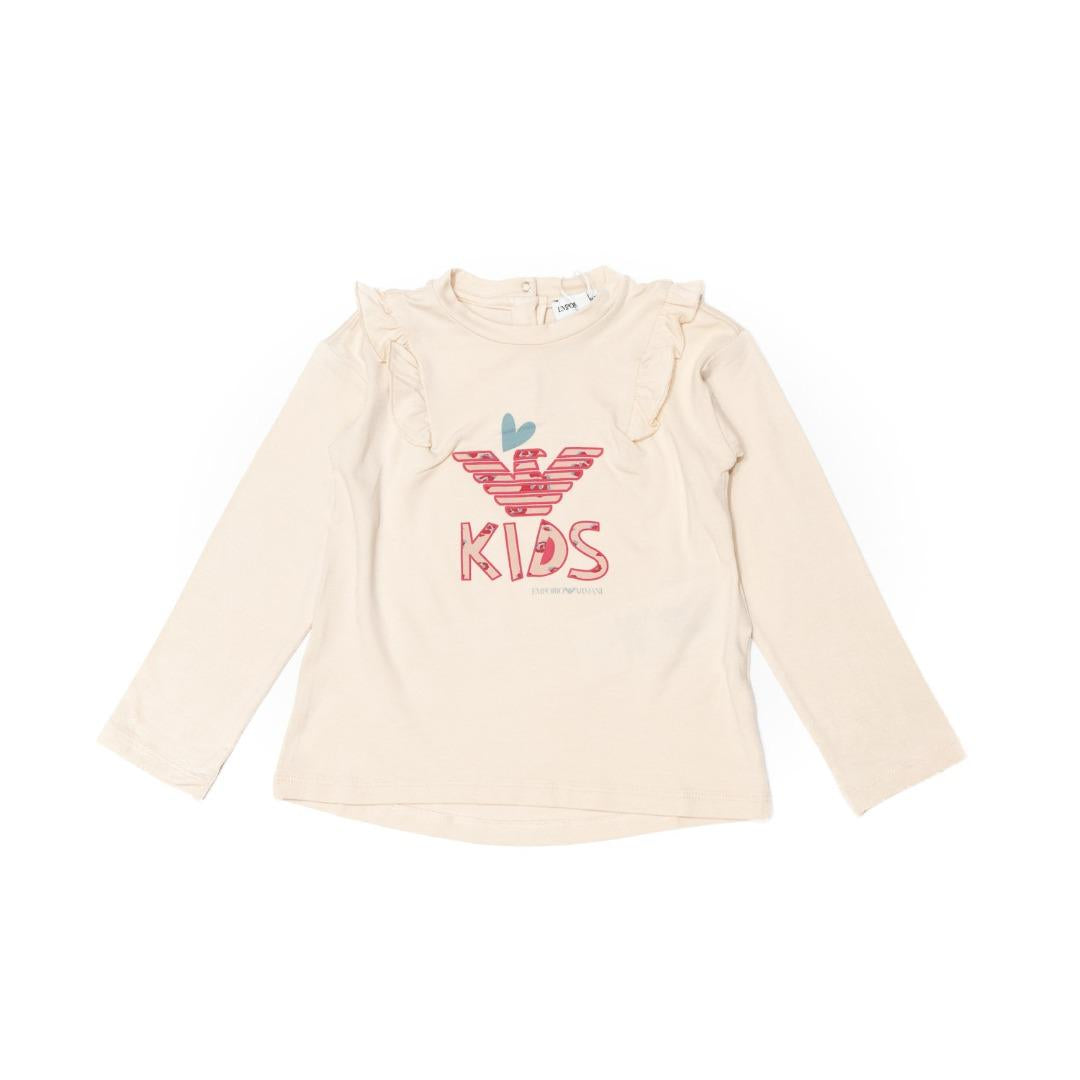 T-shirt neonata maniche lunghe rosa
