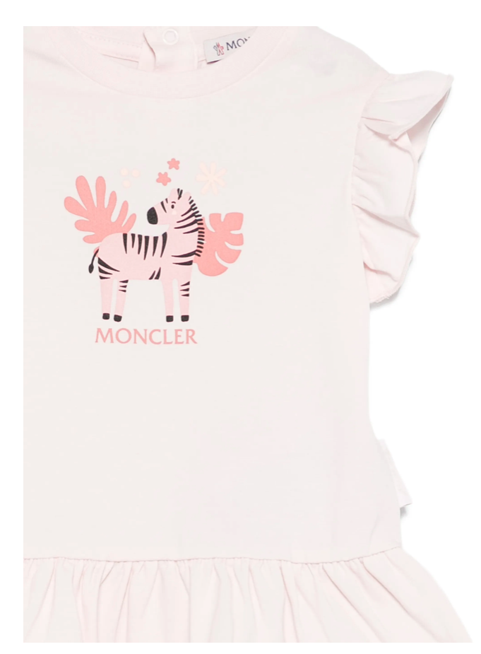 Abito in cotone con stampa zebra L1951 8I00002 89AUM 503 MONCLER 