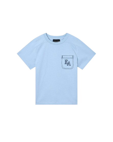T-shirt in jersey pesante con ricamo del logo EB000940 AF21820 U9360 ARMANI JUNIOR 