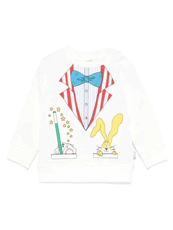Maglione girocollo con stampa<BR/>