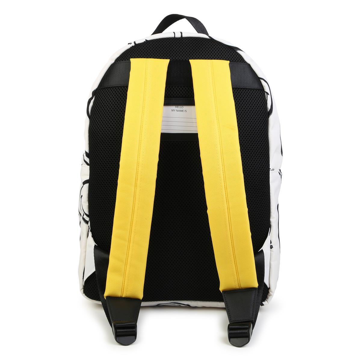 Zaino avorio per bambini con smile giallo