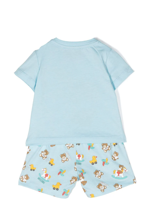 Completo celeste per neonato con Teddy Bear e girandola MSG00M LAB92 83537 MOSCHINO 