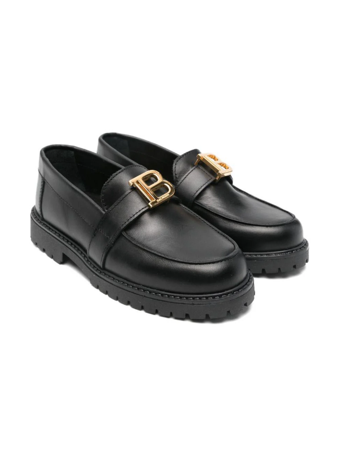 Mocassini con fibbia logo per bambino BX0P56 Z1574 930OR BALMAIN 