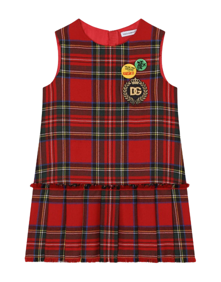 Abito smanicato tartan