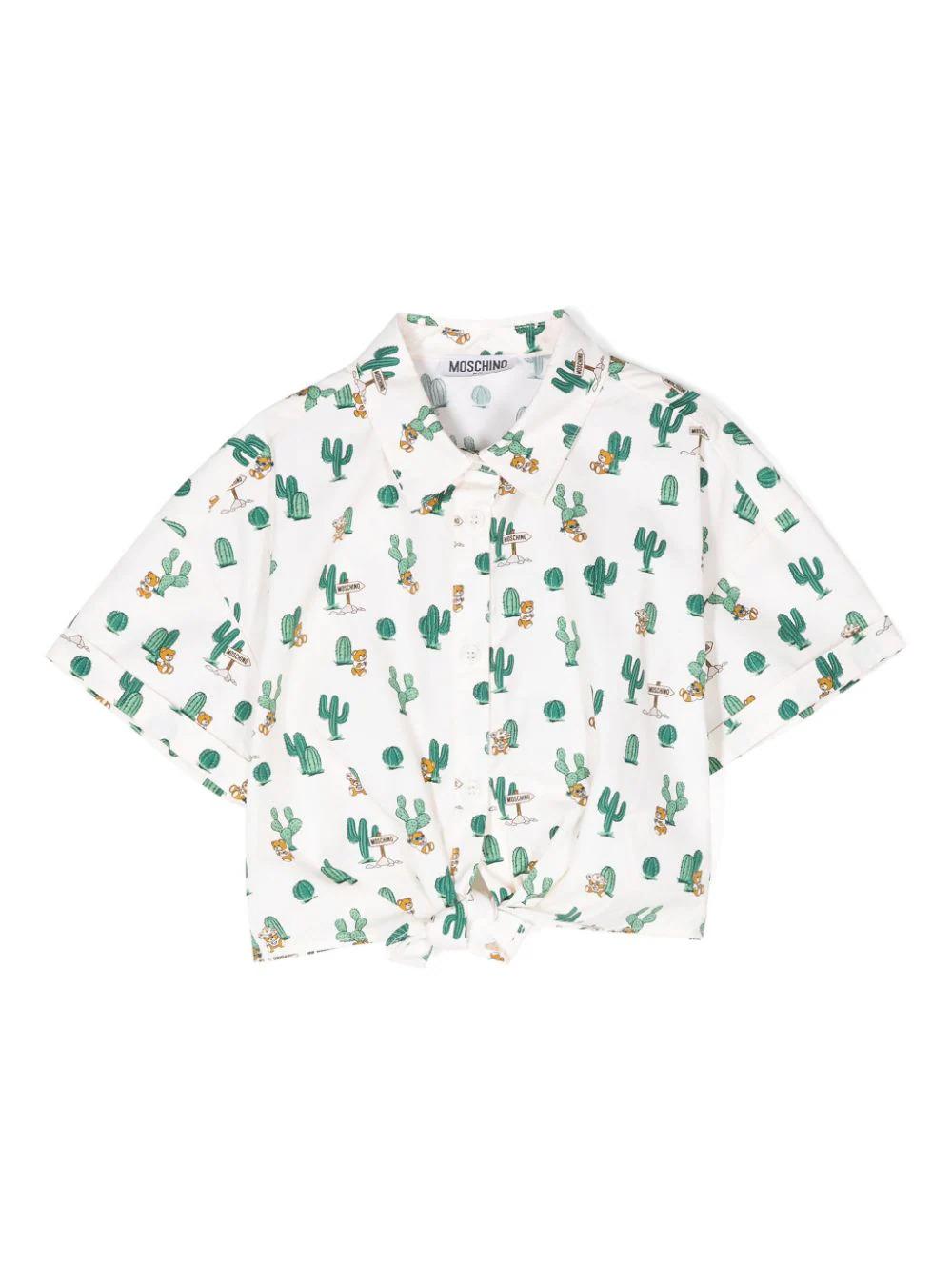 Top bambina cactus e teddy all-over
