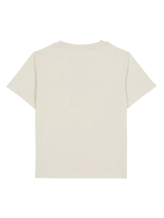 T-shirt beige con stampa BX8P41 Z3186 107BG BALMAIN 