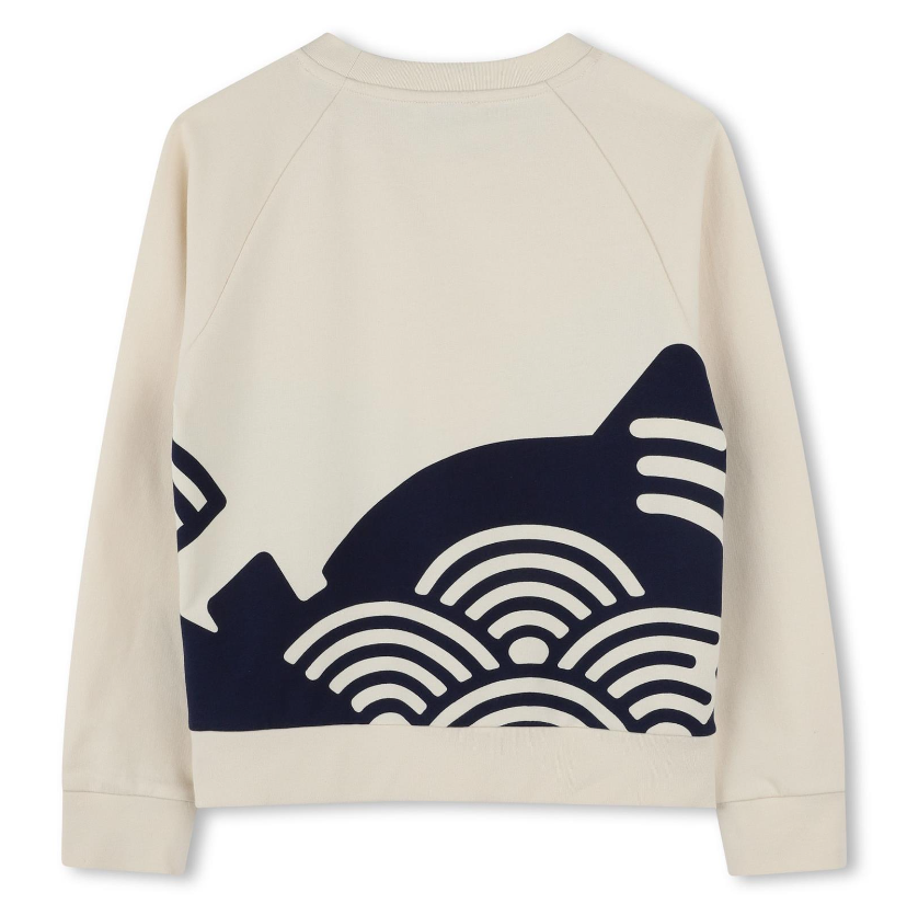 Felpa per bambino Kenzo Kids bianco con stampa grafica