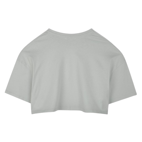 T-shirt crop con stampa<BR/>