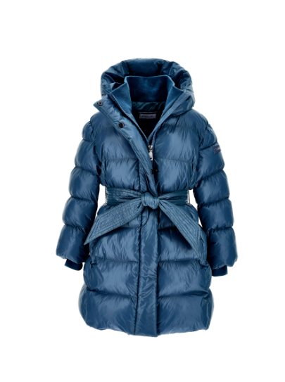 Cappotto imbottito con cintura a nastro