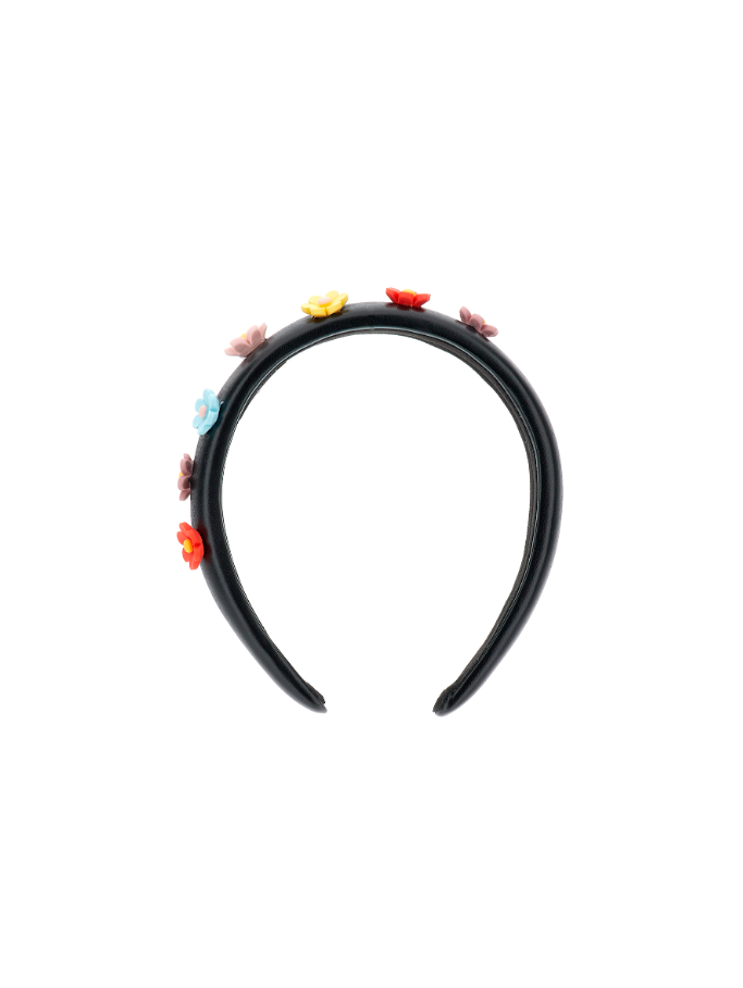 Cerchietto tessuto spalmato con fiori