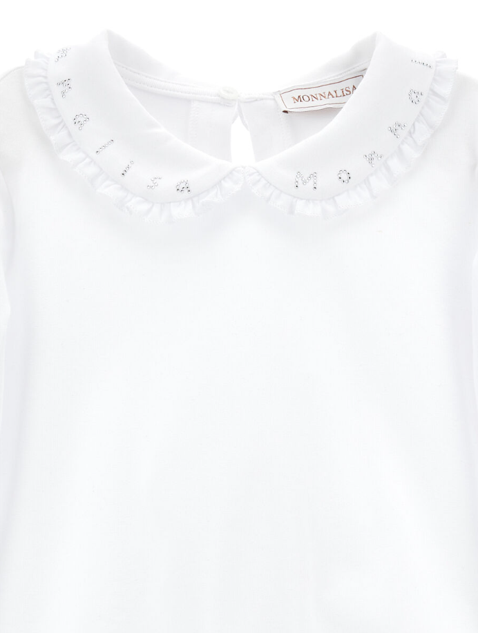 T-shirt jersey cotone organico con colletto elegante