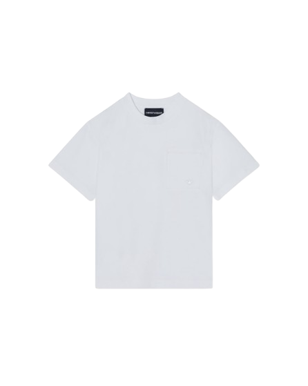 T-shirt in jersey pettinato con tasca EB001318 AF21808 U0003 ARMANI JUNIOR 