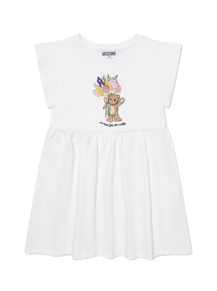 Abito in piquet di cotone HDV0HQ LFA06 10101 MOSCHINO 