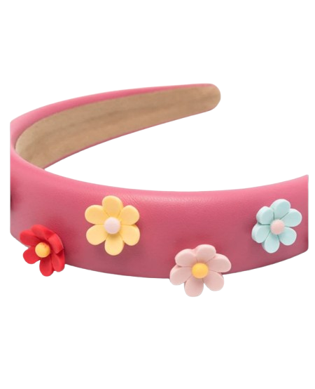 Cerchietto tessuto spalmato con fiori