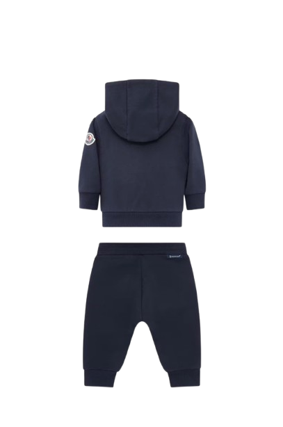 Set di tuta in cotone con logo ricamato in pile effetto teddy K2951 8M00004 89AM3 778 MONCLER 