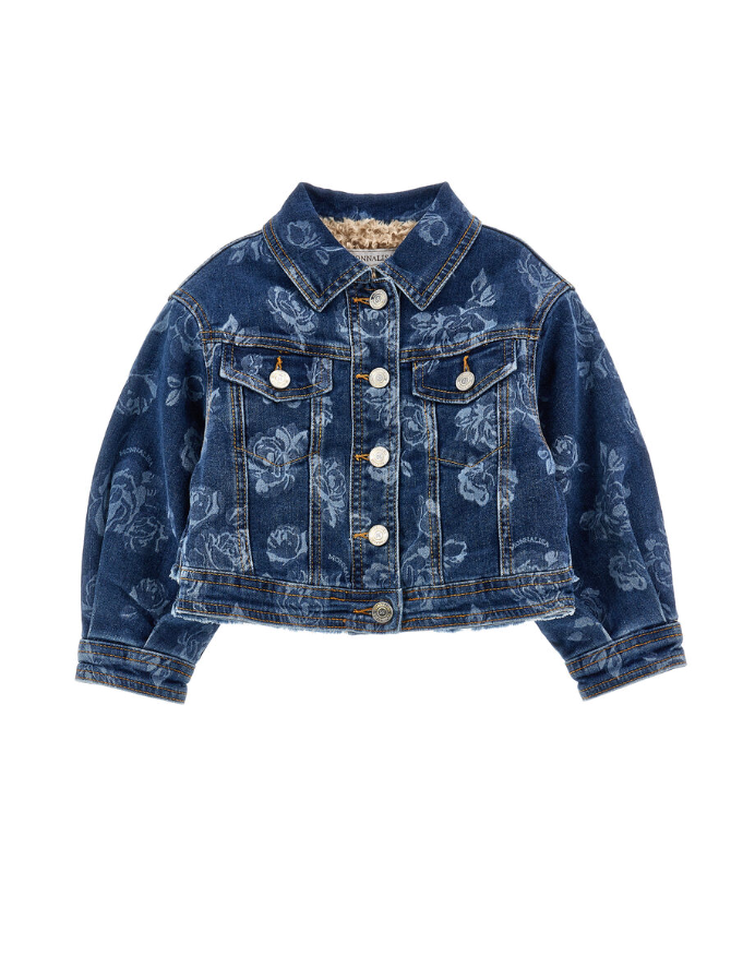 Giacca jeans floreale 19F100 6040 055S MONNALISA 