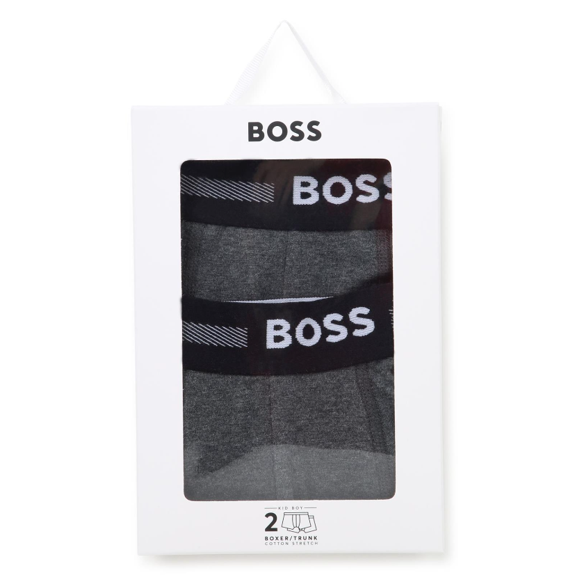 Set di boxer per bambino Boss Kidswear grigio con banda logo