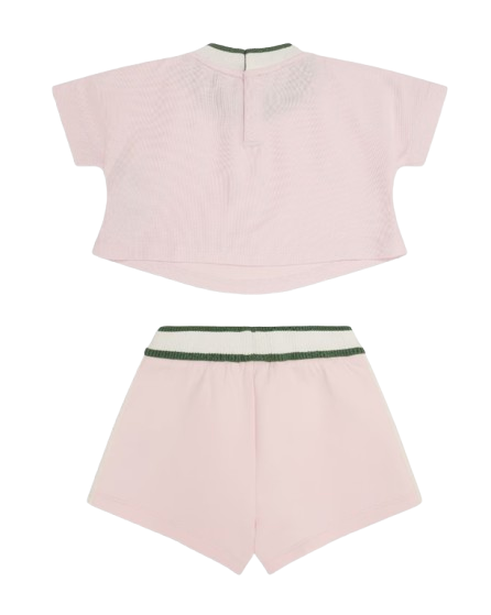 Completo T-shirt e shorts in jersey tape logo