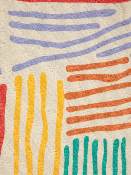 Pantaloni avorio da tuta per bambini con linee colorate 222AC067  BOBO CHOSES 