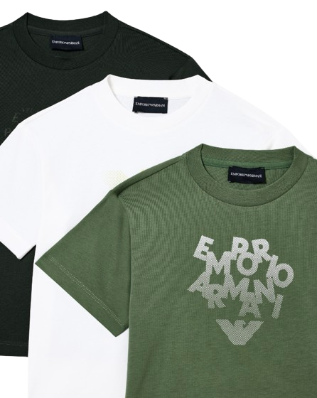 Pack 3 T/shirt in jersey stampa logo EB001319 AF14503 M7053 ARMANI JUNIOR 