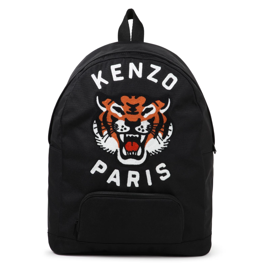 Zaino per bambino Kenzo Kids nero con ricamo Tiger
