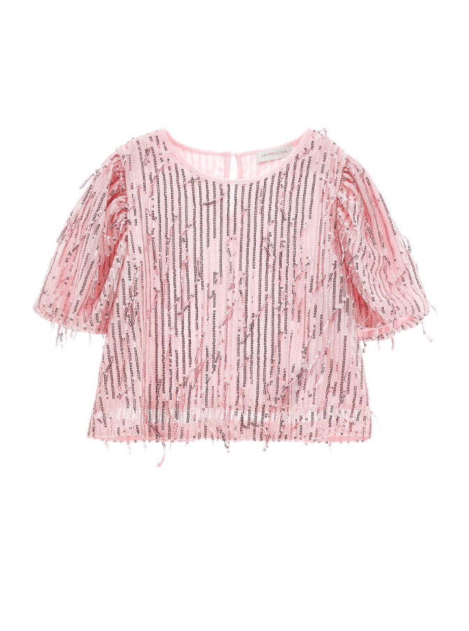 Top frange paillettes 79F200 6055 0090 MONNALISA 