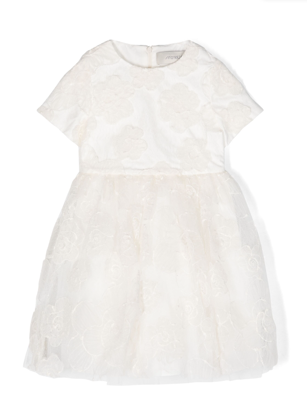 Abito in tulle ricamato a fiori