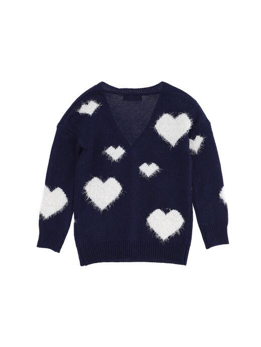 Cardigan in maglia cuori intarsiati
