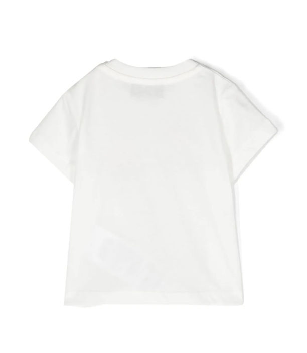 Maglietta bianca per neonati con orsetto e papera MVM032 LAA03 10063 MOSCHINO 