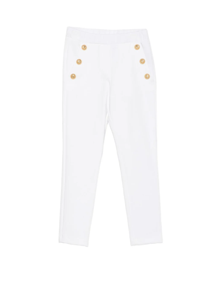 Pantaloni bianchi per bambina BX6C11 J0371 100OR BALMAIN 