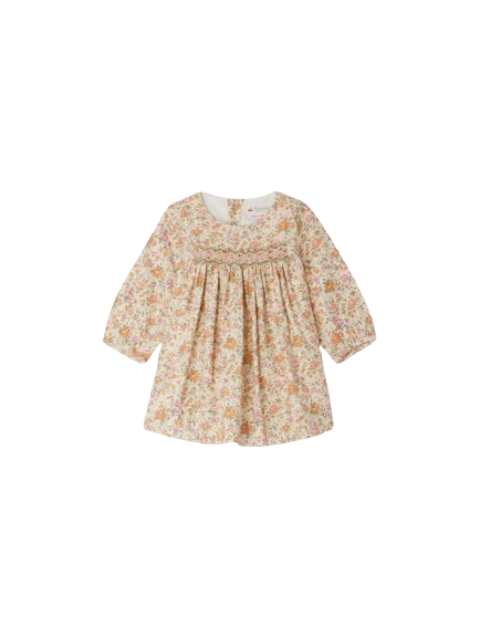 Abito smock Félicie in tessuto Liberty di cotone e lana