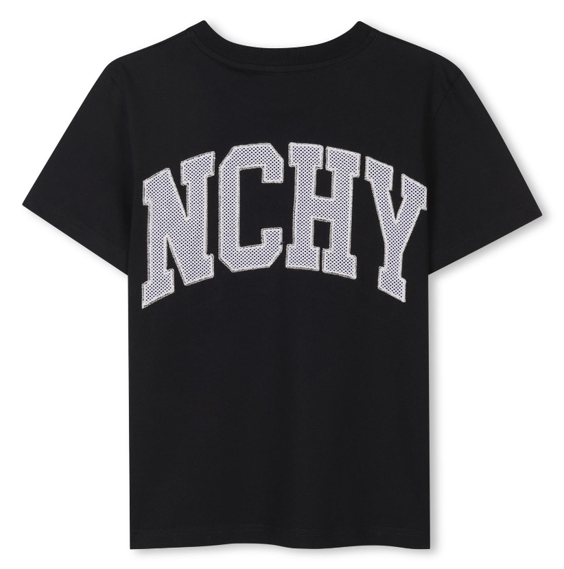 T-shirt nera per bambino con logo