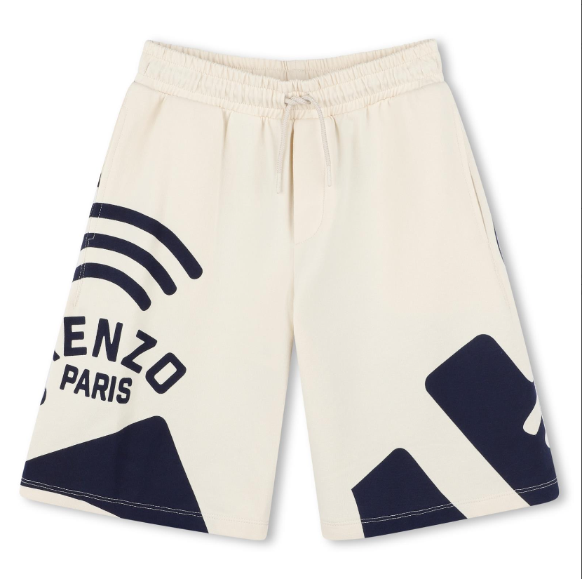 Shorts sportivi per bambino Kenzo Kids bianco con stampa grafica