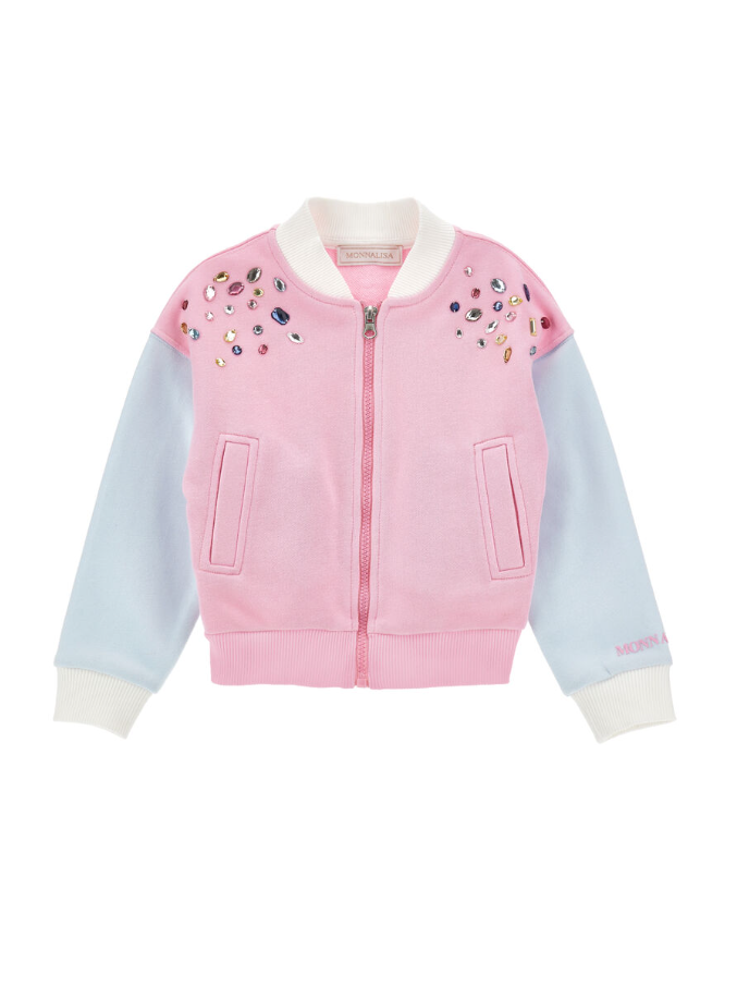 Felpa bomber con strass 19F802 6011 9058 MONNALISA 