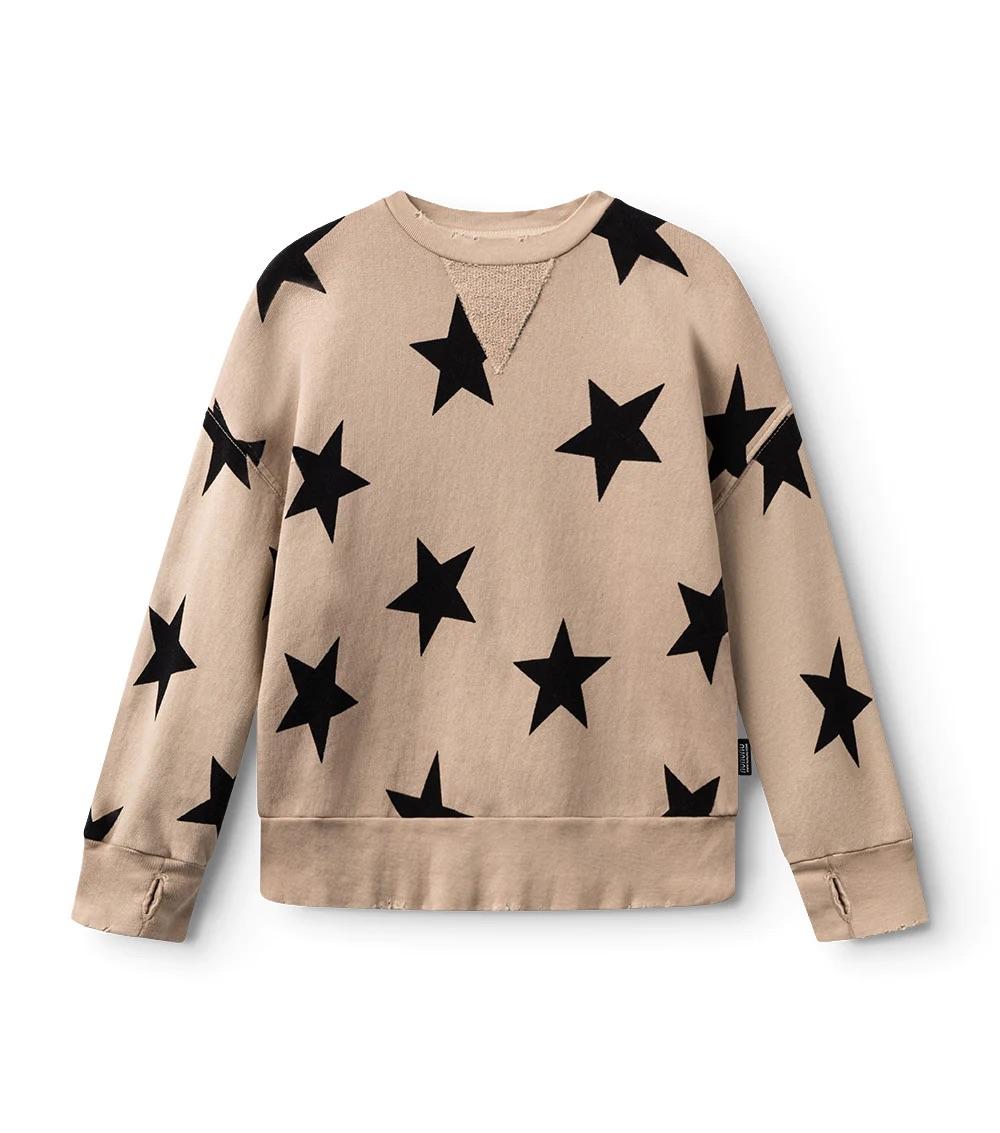 Felpa con stampa stelle NU1522 COFFEE NUNUNU 