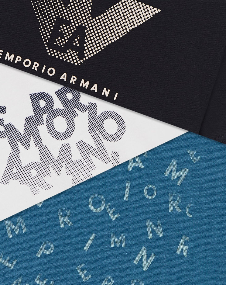 Pack 3 T/shirt in jersey stampa logo EB001324 AF14503 MB005 ARMANI JUNIOR 