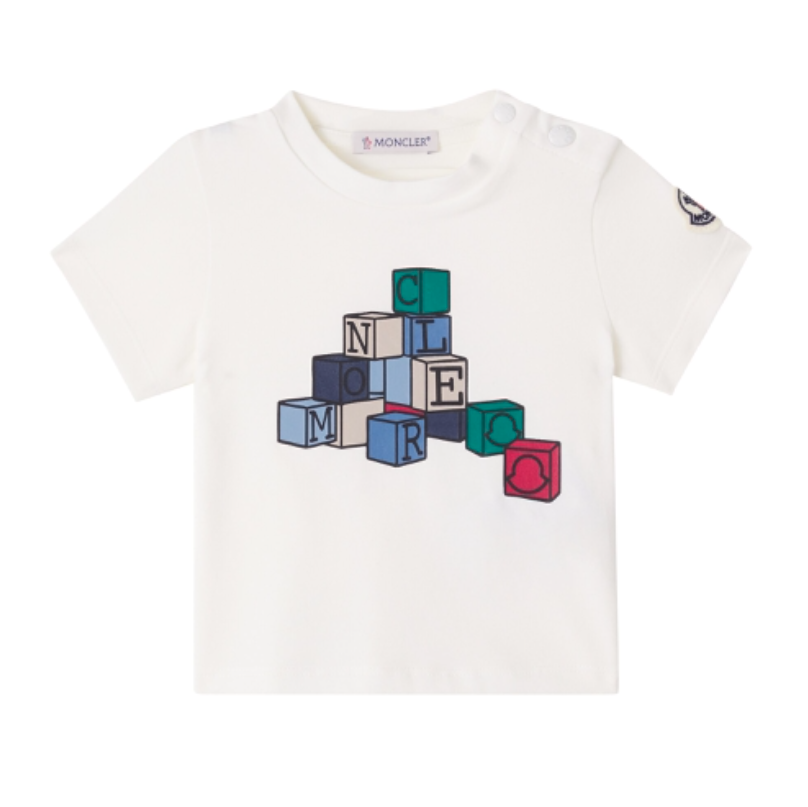 T-shirt con motivo logato in cotone L1951 8C00003 89AUM 034 MONCLER 