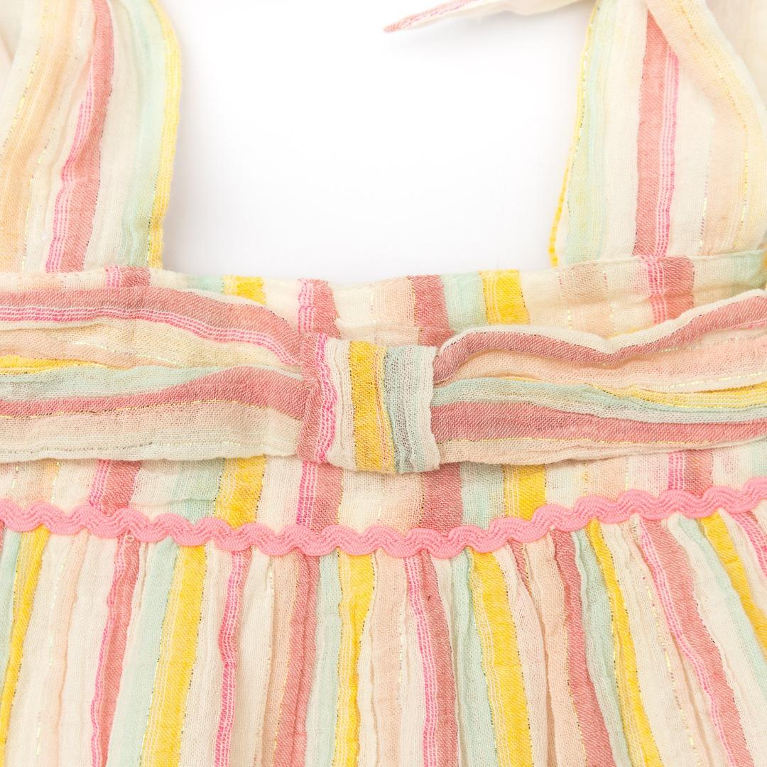 Top bambina a righe multicolore