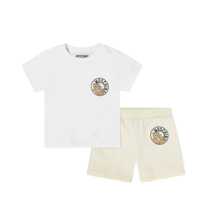 Set t-shirt e shorts per neonato M6G00M LAA03 84313 MOSCHINO 